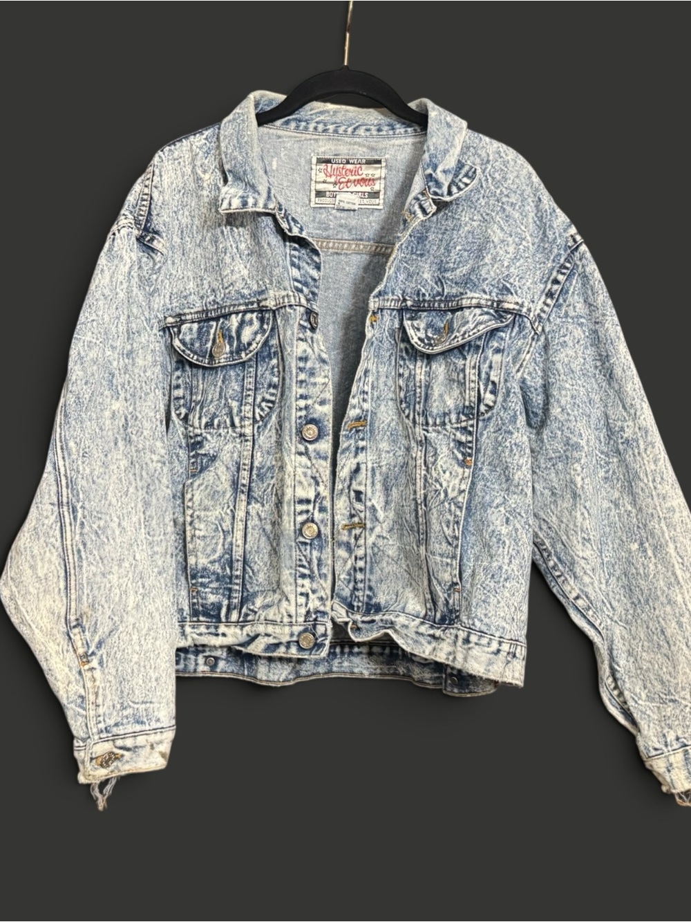 Rare Korean 80s Vintage Hysteric Et Vous acid wash oversized denim jacket SZ L